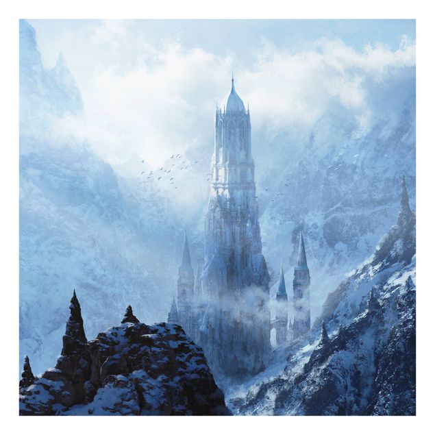 Skyline wall art Fantasy Castle In Snowy Landscape