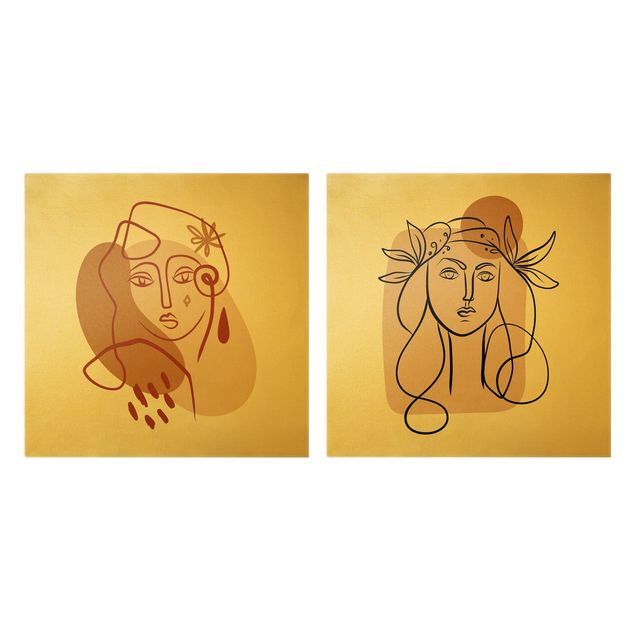Canvas prints Picasso Interpretation - Two Muses