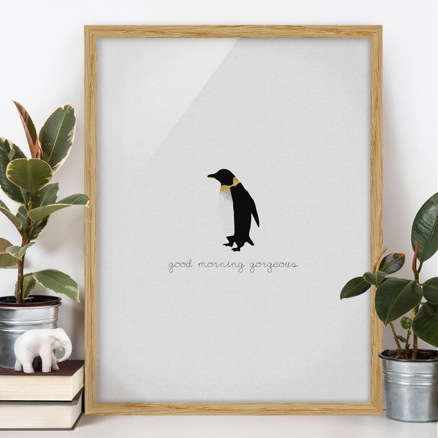 Canvas art Penguin Quote Good Morning Gorgeous