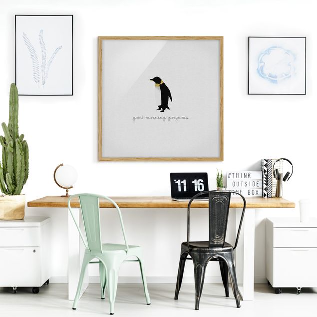 Wall quotes framed Penguin Quote Good Morning Gorgeous