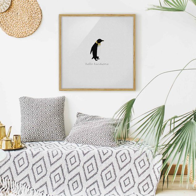 Quote wall art Penguin Quote Hello Handsome