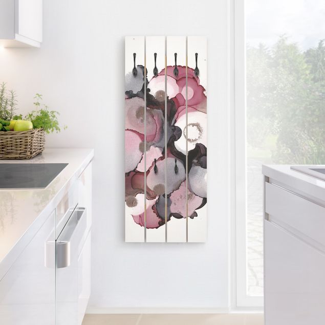 Coat rack patterns Pink Beige Drops With Pink Gold