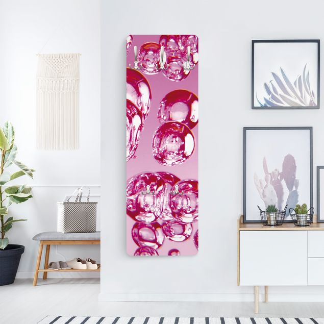Wall mounted coat rack Pink Bubbles
