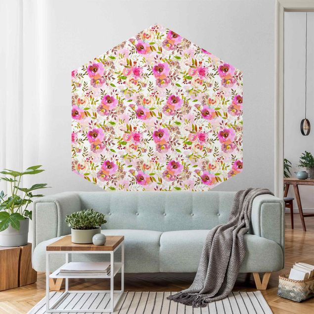 Wallpapers flower Pink Watercolour Flowers