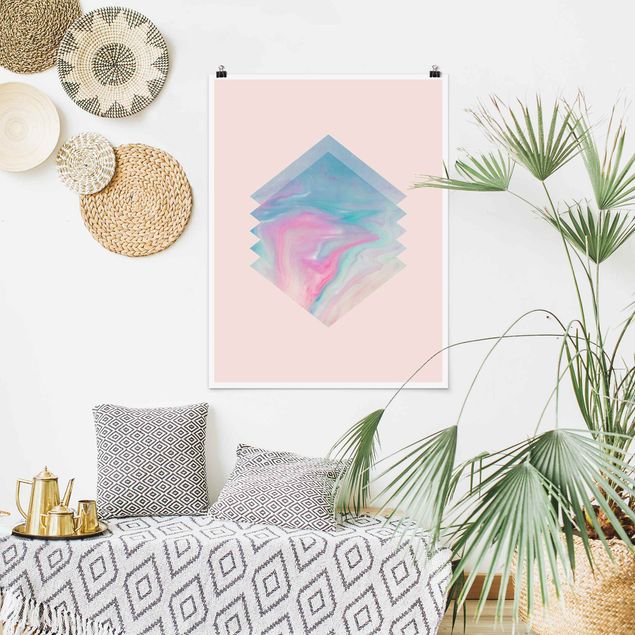 Prints modern Pink Water Marble