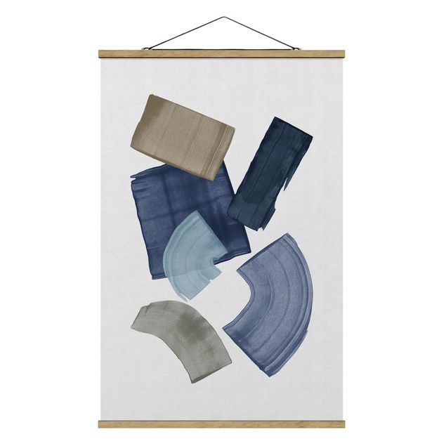 Navy blue wall art Broad Strokes In Blue And Brown