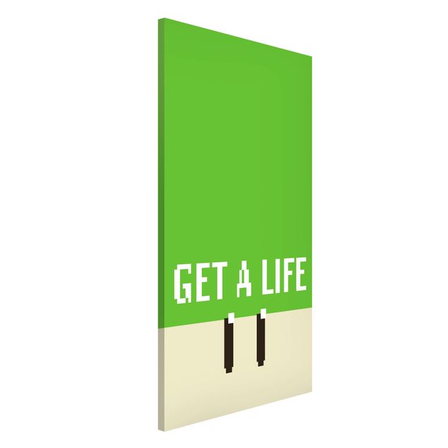Magnet boards sayings & quotes Pixel Text Get A Life In Green