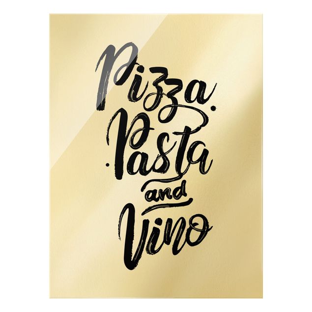 Black and white wall art Pizza Pasta And Vino