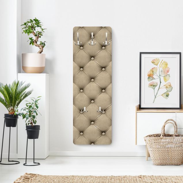 Wall mounted coat rack Upholstery Beige