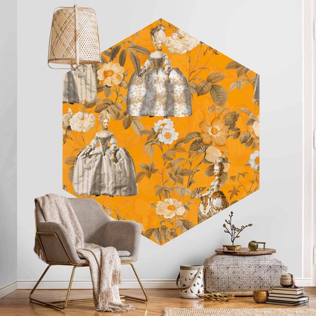 Wallpapers flower Opulent Dress In The Garden On Orange