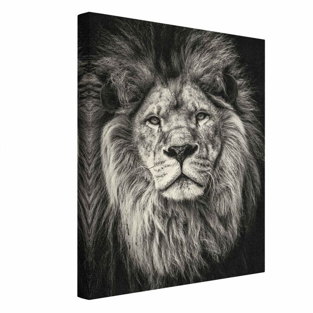 Prints Portrait Lion Black And White