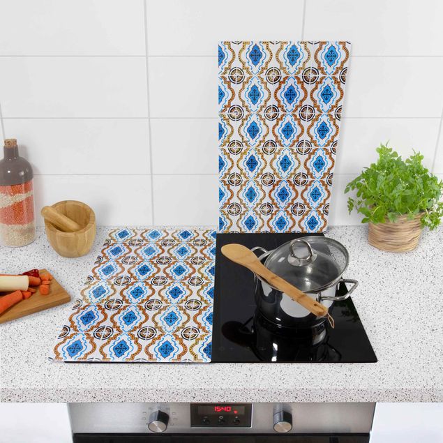Glass stove top cover Portuguese Vintage Ceramic Tiles - Mafra