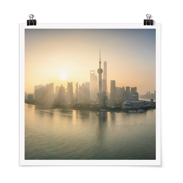 Posters architecture Pudong At Dawn