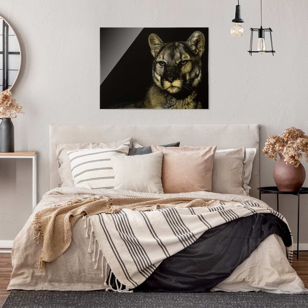 Modern art prints Puma On Black