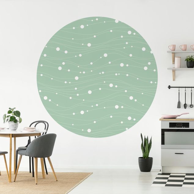 Wallpapers dots Dots On Wave Pattern In Front Of Mint