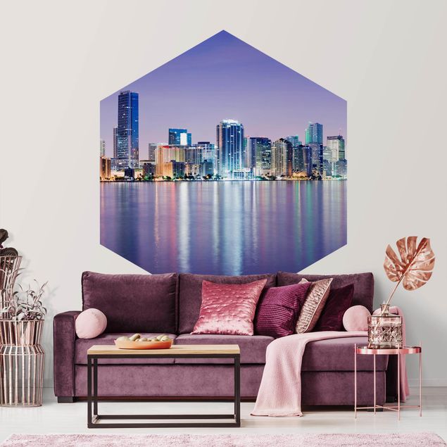 Modern wallpaper designs Purple Miami Beach