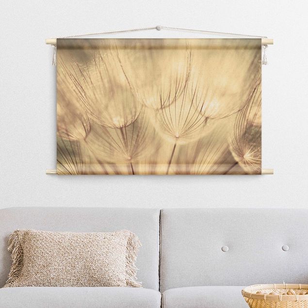 tapestry wall hanging Dandelions Close-Up In Cozy Sepia Tones