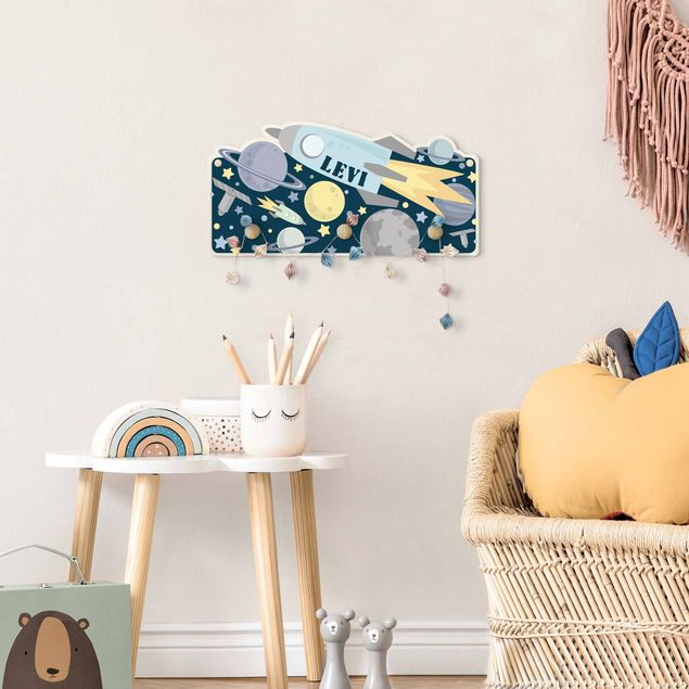Blue coat rack Rocket And Planets