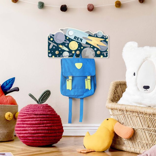 Wall mounted coat rack Rocket And Planets