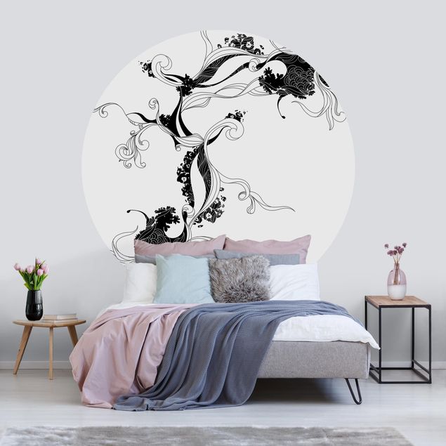 Black and white aesthetic wallpaper Tendril In Ink