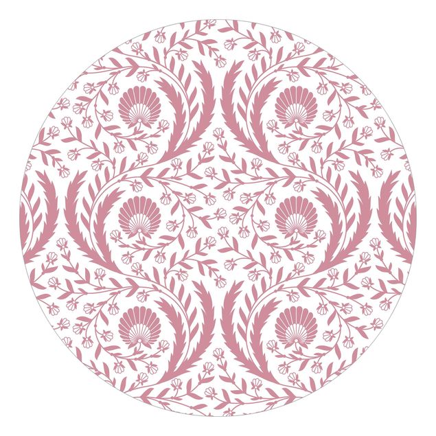 Wallpapers modern Tendrils with Fan Flowers in Antique Pink