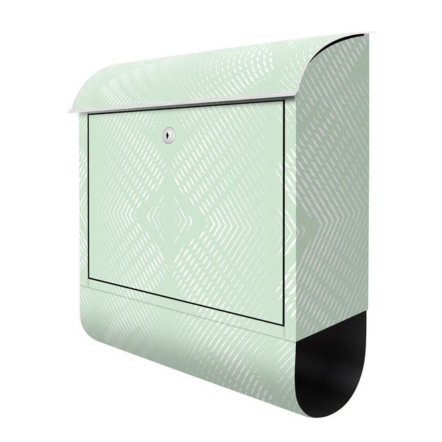 Mailbox Rhombic Pattern With Stripes In Mint Colour