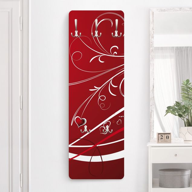 Coat rack patterns Red Hearts