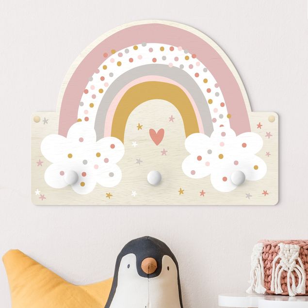 Nursery decoration Rainbow With Clouds Pink