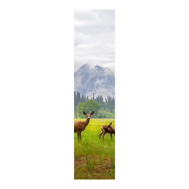 Sliding panel curtains landscape Deer In The Mountains