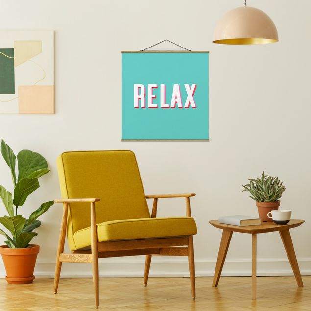 Contemporary art prints Relax Typo On Blue