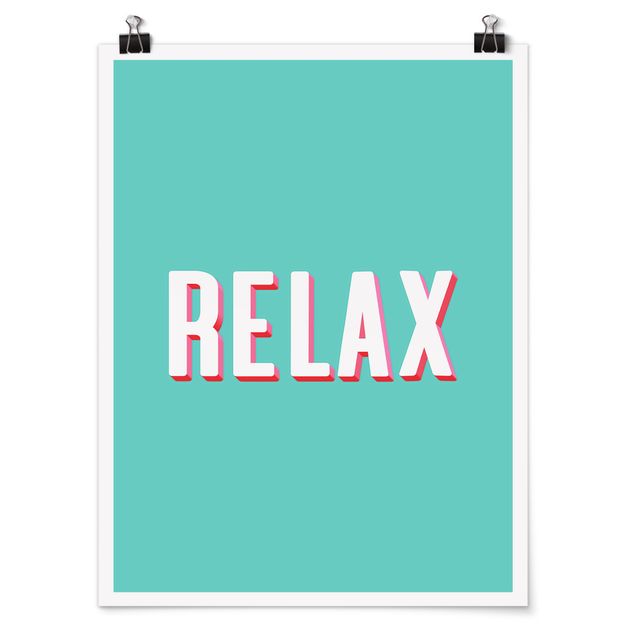Posters quotes Relax Typo On Blue