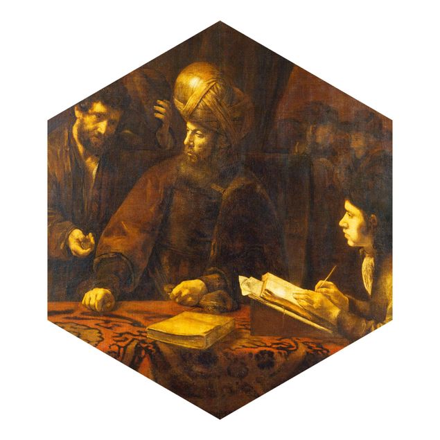 Hexagonal wallpapers Rembrandt Van Rijn - Parable of the Labourers