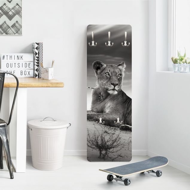 Wall mounted coat rack Resting Lion