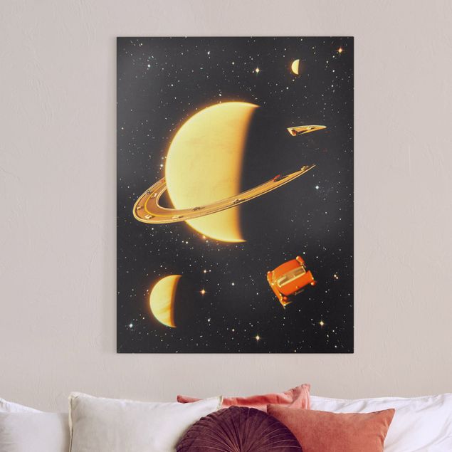 Nursery decoration Retro Collage - The Rings Of Saturn
