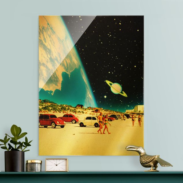 Landscape canvas prints Retro Collage - Galactic Beach