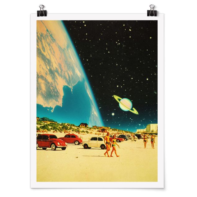 Prints vintage Retro Collage - Galactic Beach