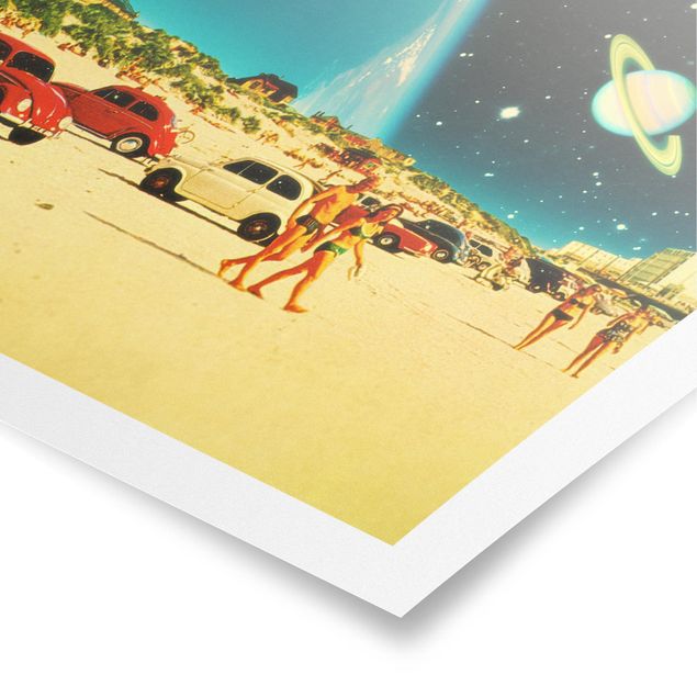 Posters vintage Retro Collage - Galactic Beach