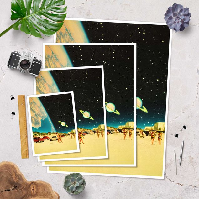 Poster print Retro Collage - Galactic Beach