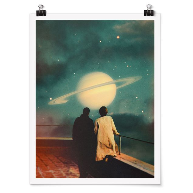 Navy wall art Retro Collage - Together Through The Storm