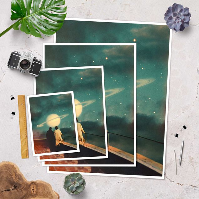 Poster art print - Retro Collage - Together Through The Storm
