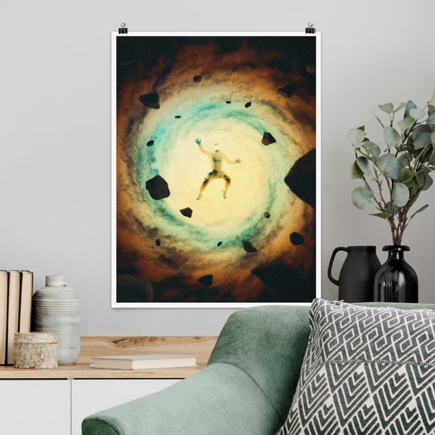 Vintage wall art Retro Collage - In Space