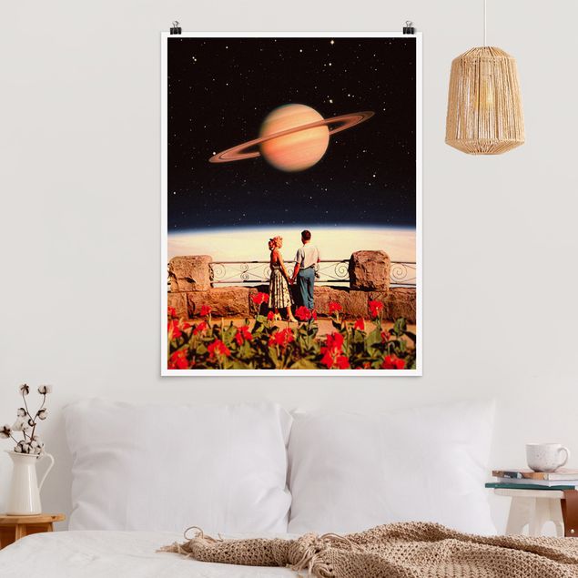 Vintage wall art Retro Collage - Love In Space