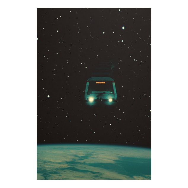 Prints black Retro Collage - Space Express