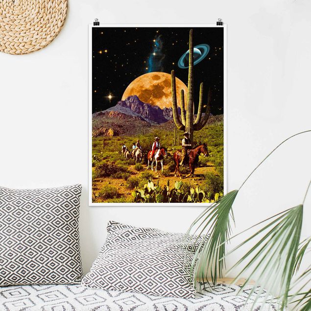 Landscape canvas prints Retro Collage - Space Cowboys