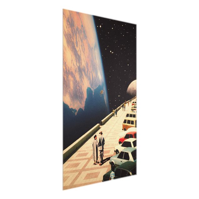 Car art prints Retro Collage - Boardwalk In Space