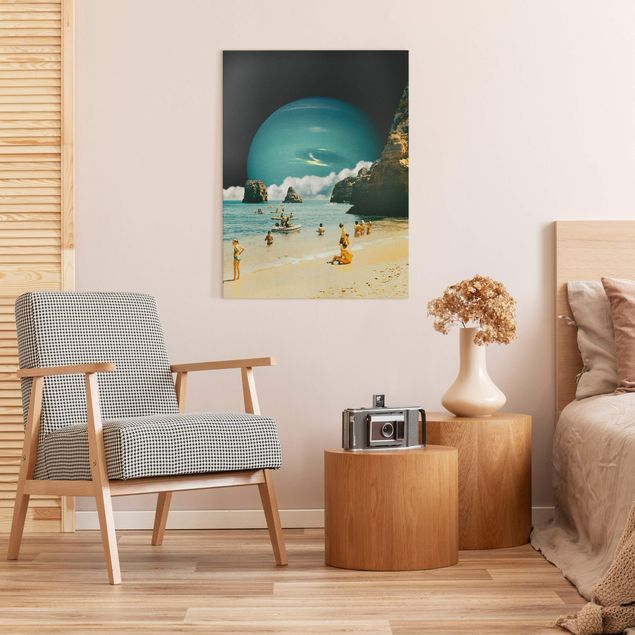 Landscape canvas prints Retro Collage - Space Beach
