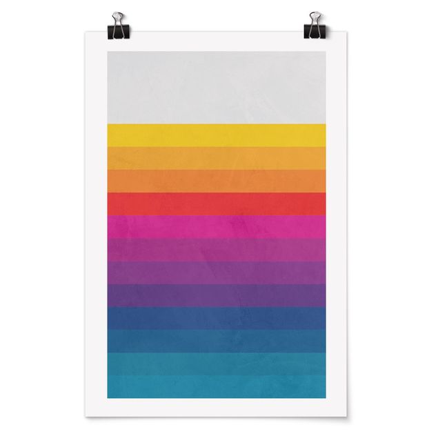 Prints multicoloured Retro Rainbow Stripes