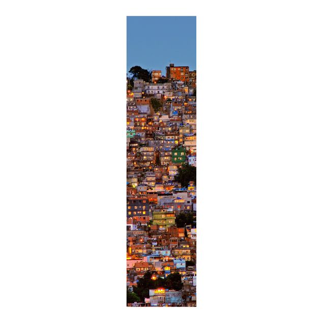 Sliding panel curtains architecture and skylines Rio De Janeiro Favela Sunset