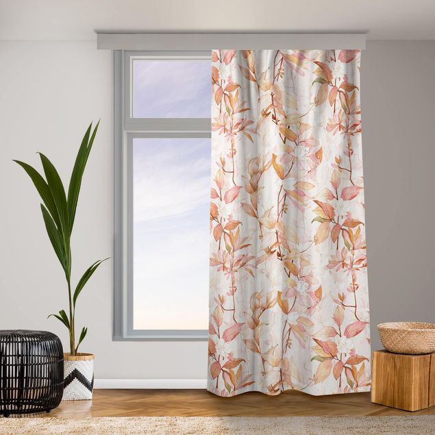 made to measure curtains Romantic Watercolour Flowers Light Pink