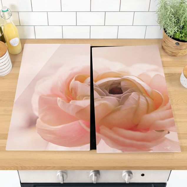 Kitchen Focus On Light Pink Flower